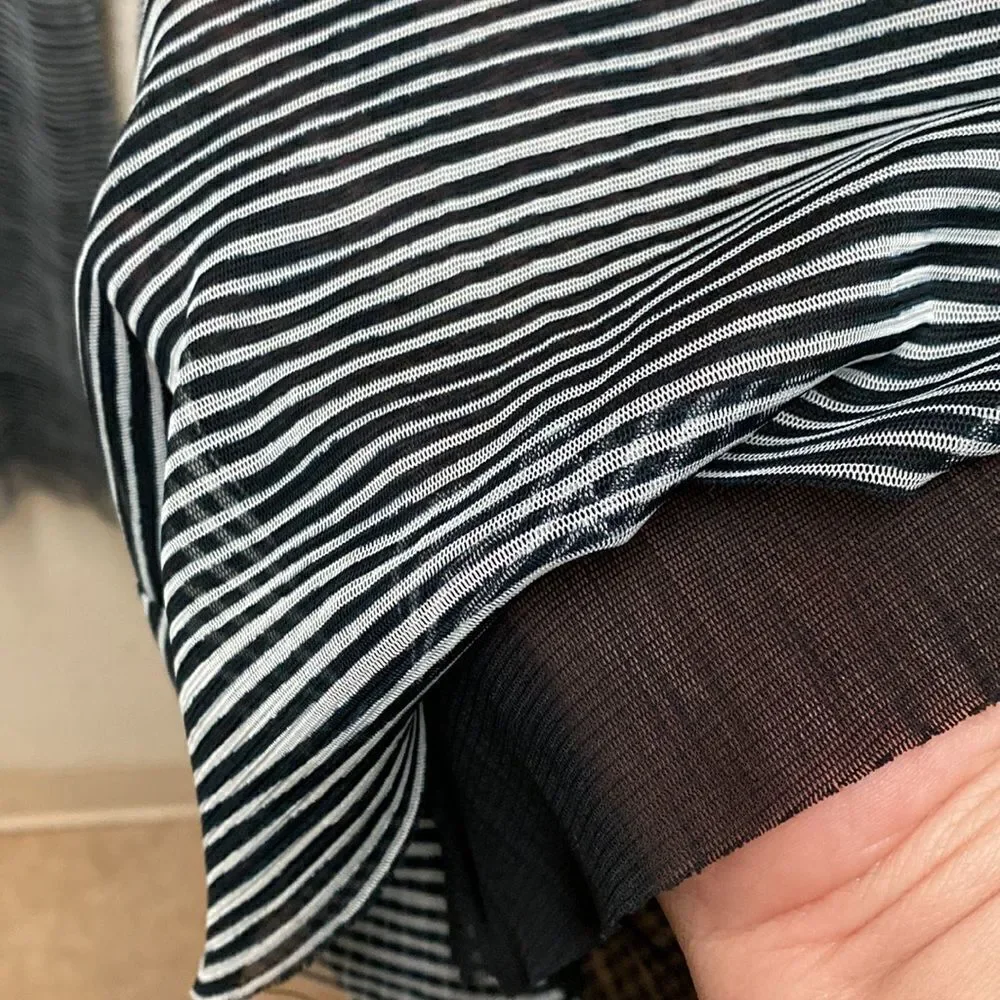 For Cynthia Beachwear Striped Mesh Pants Large